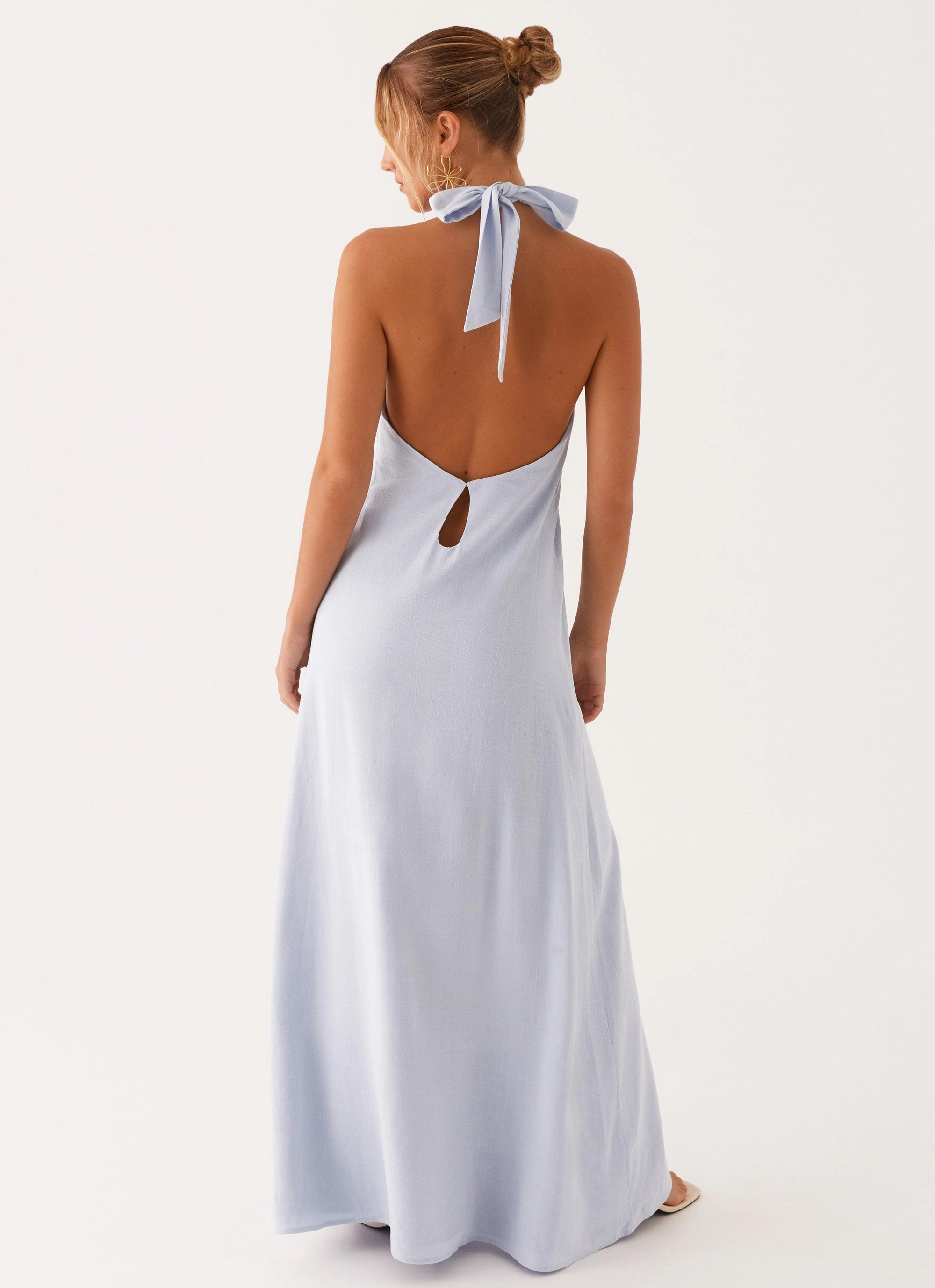 Golden Child Linen Maxi Dress - Blue Clean Mood