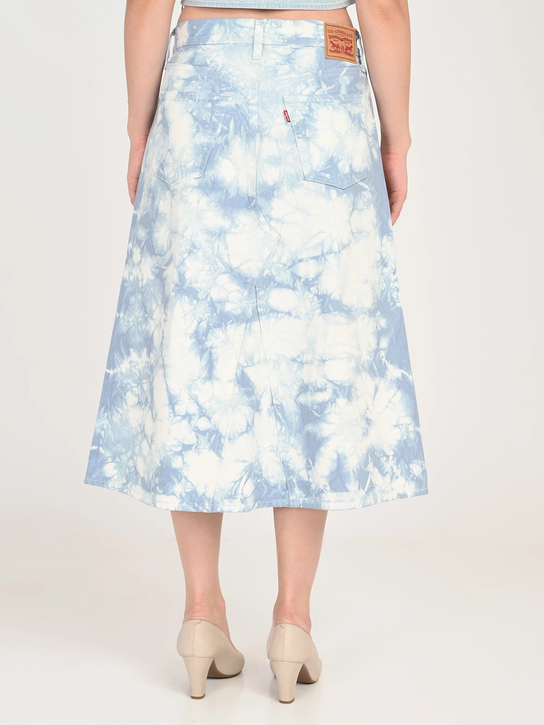 Resale Value Women's Mid Rise Light Blue Regular Fit Skirt