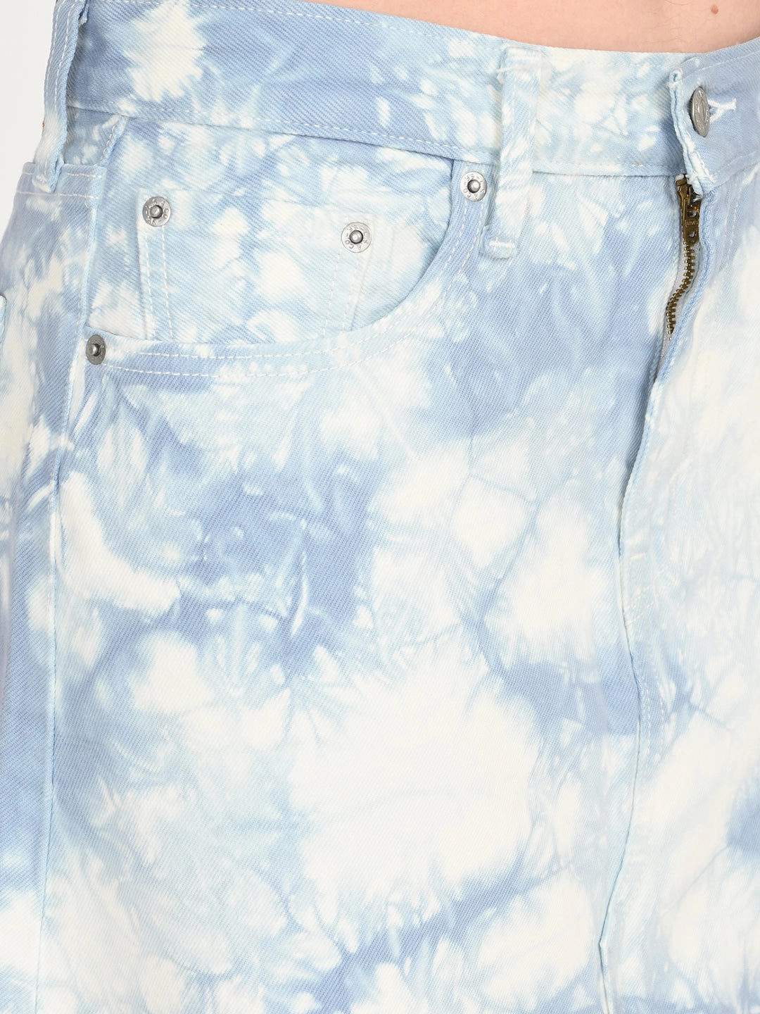 Women's Mid Rise Light Blue Regular Fit Skirt Ethically Made Sustainable Innovation