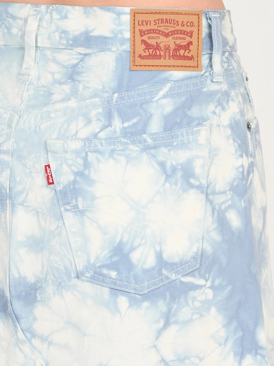 Women's Mid Rise Light Blue Regular Fit Skirt Travel Ready