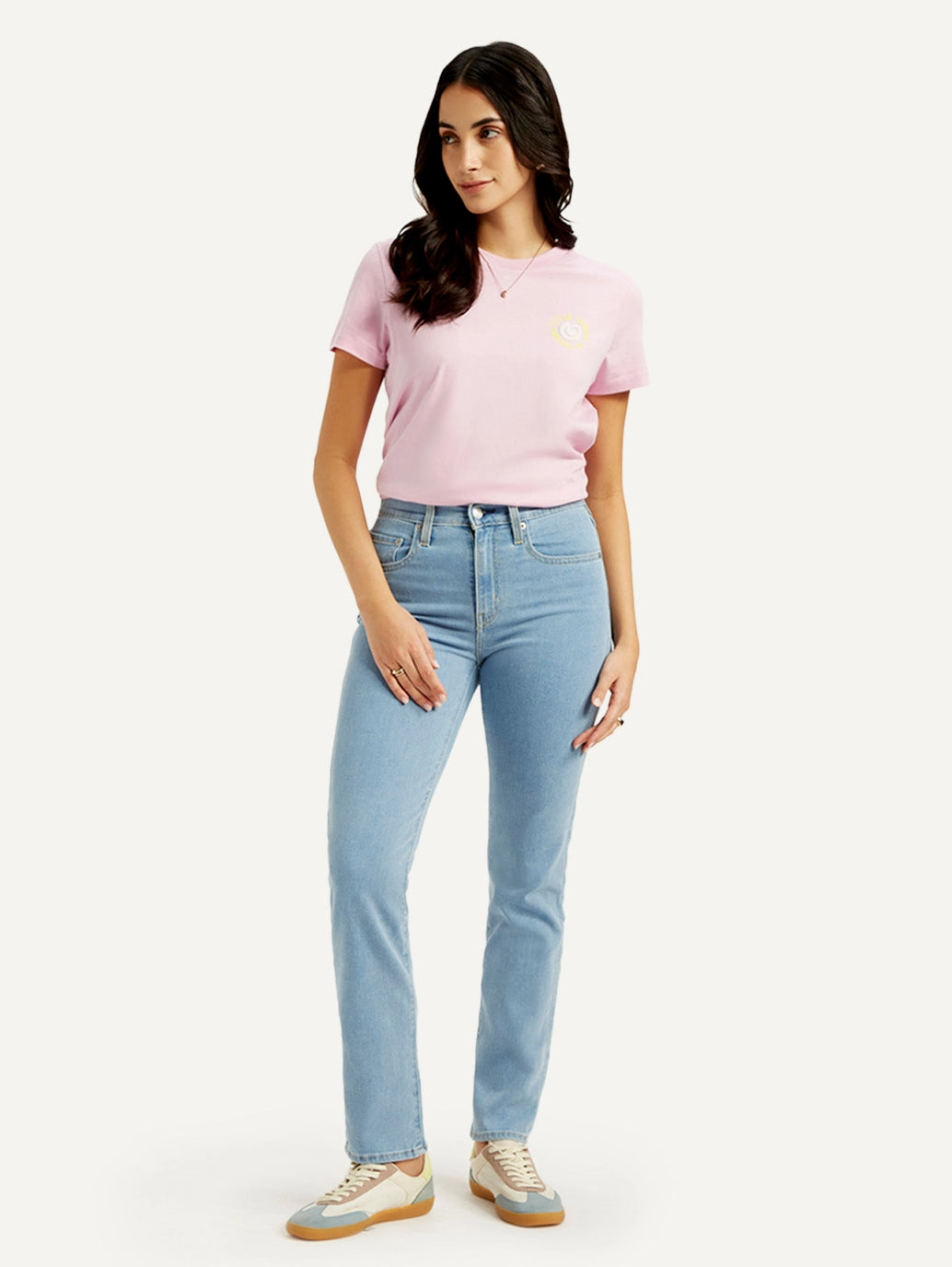 Women's 724 Blue Straight Fit High Rise Jeans Favorite Basic