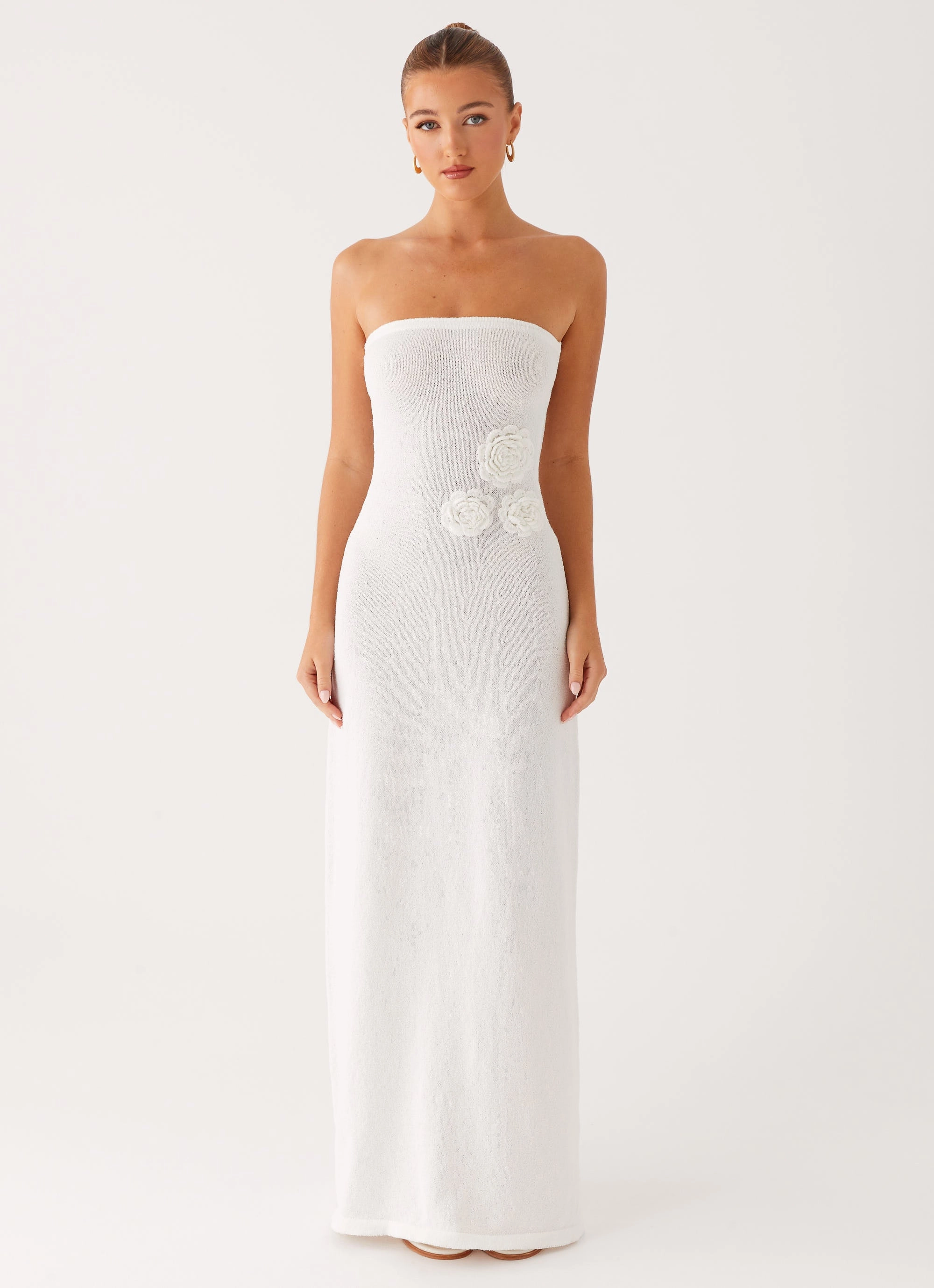Arli Strapless Maxi Dress - Ivory Best-Seller Mesh Soft