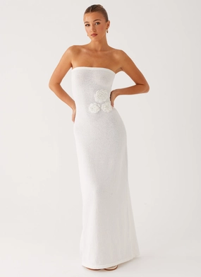 Arli Strapless Maxi Dress - Ivory Curve Friendly