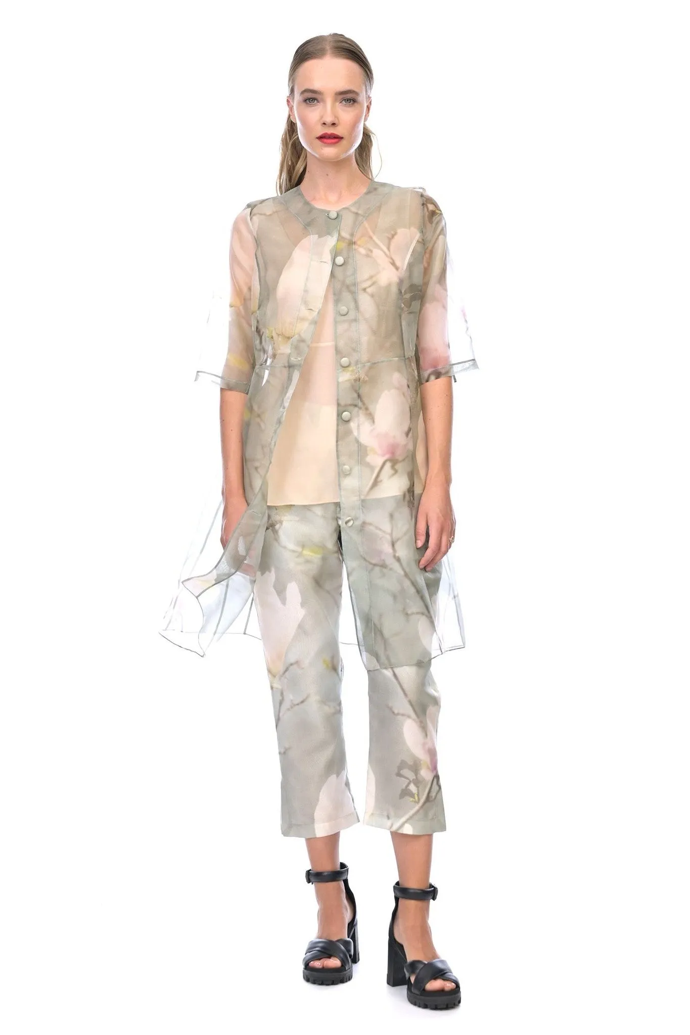 Megan Salmon - M5120 Magnolia Noble Coat Stripe Look All Year Use