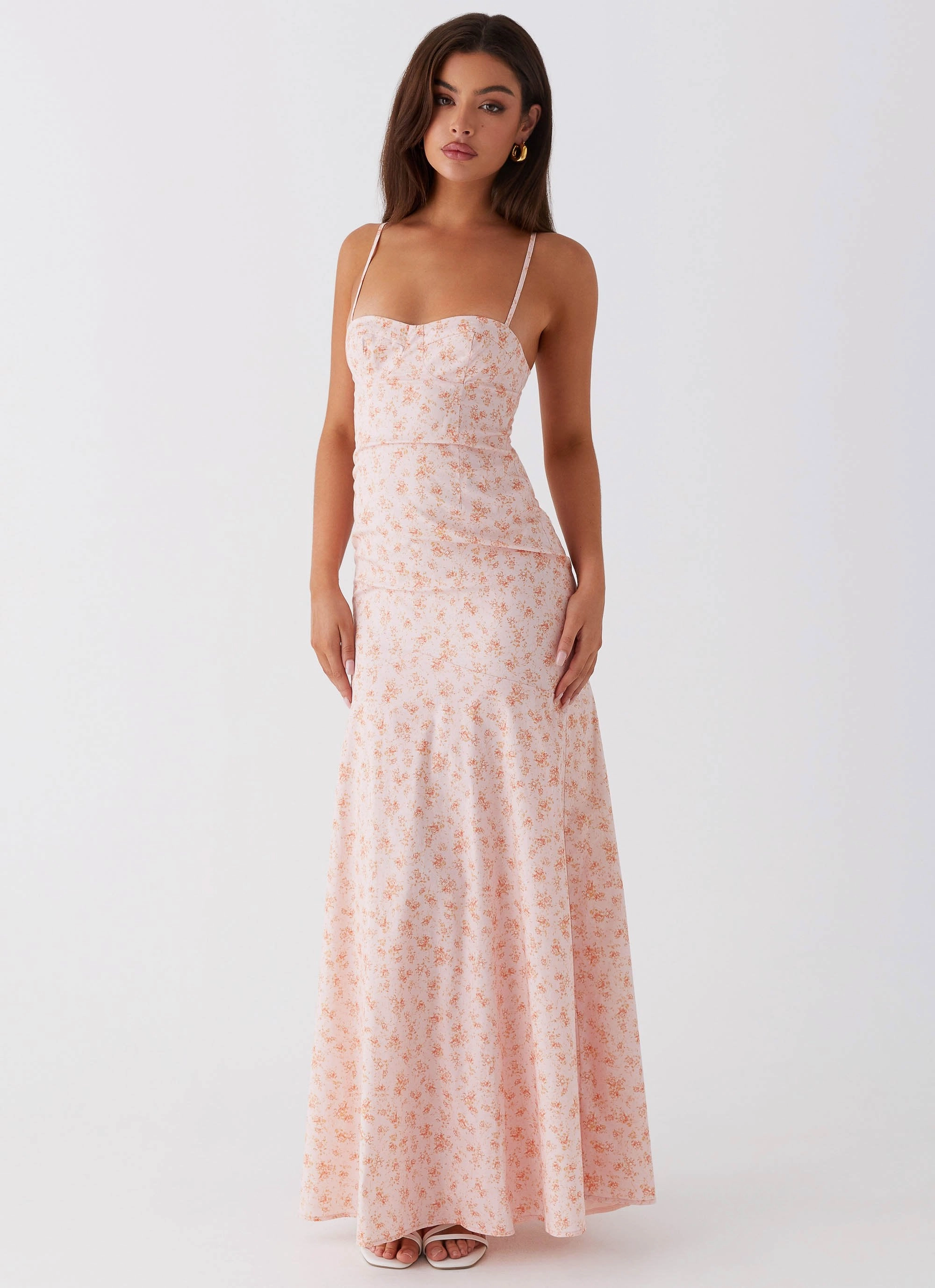 Britney Maxi Dress - Pink Ditsy Floral Ombre-Effect Lazy Pick