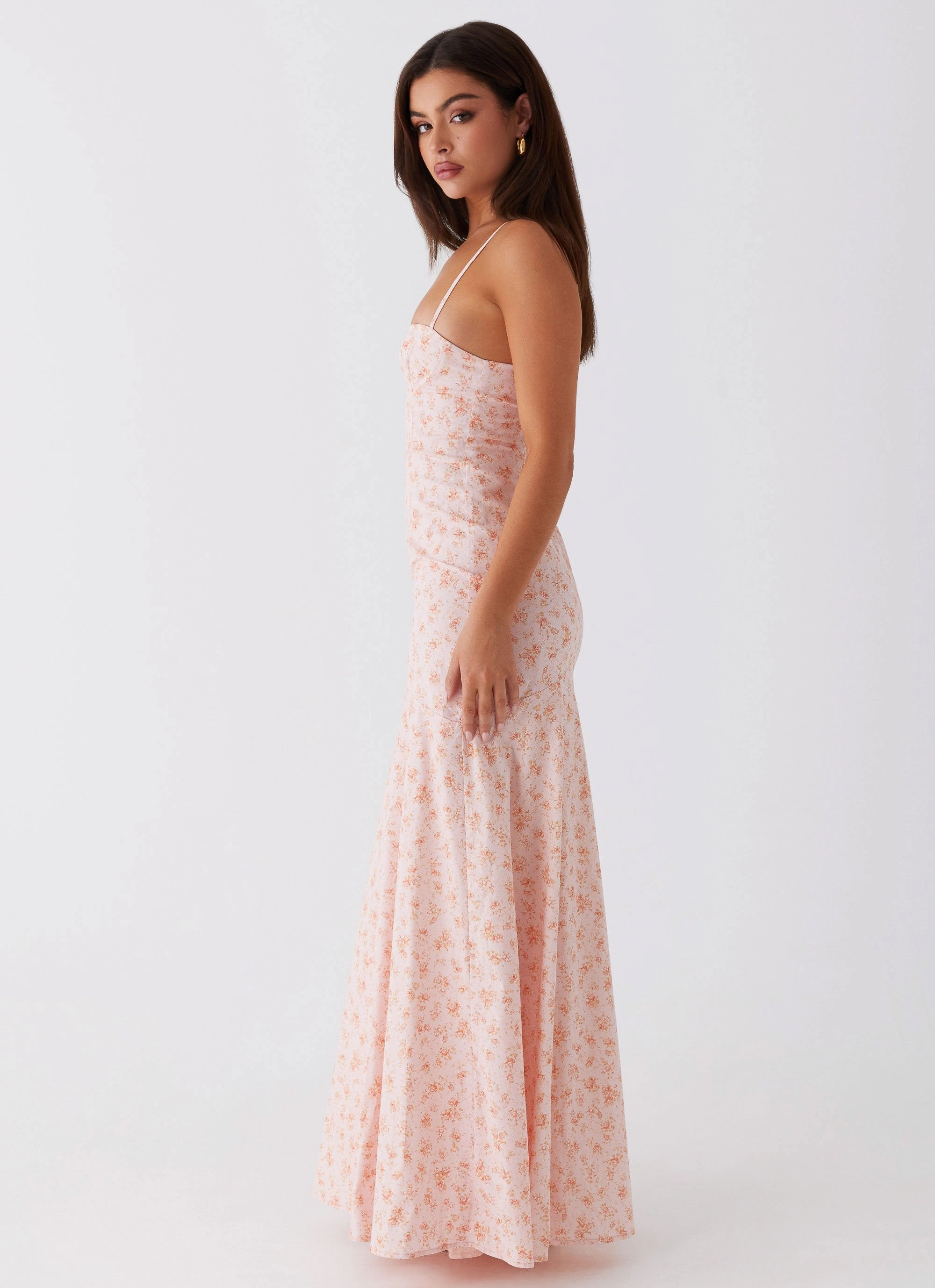 Britney Maxi Dress - Pink Ditsy Floral Chill Mode Summer Ease