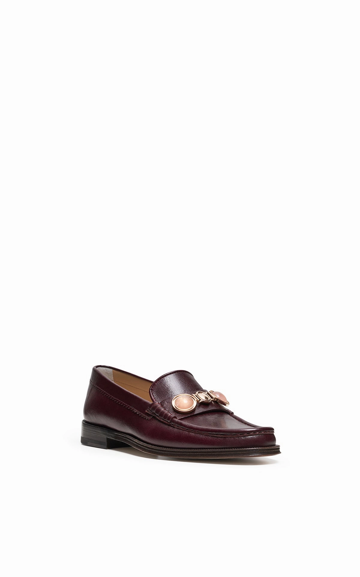 Melchora Stone Loafer in Bordeaux Leather Arch Hug