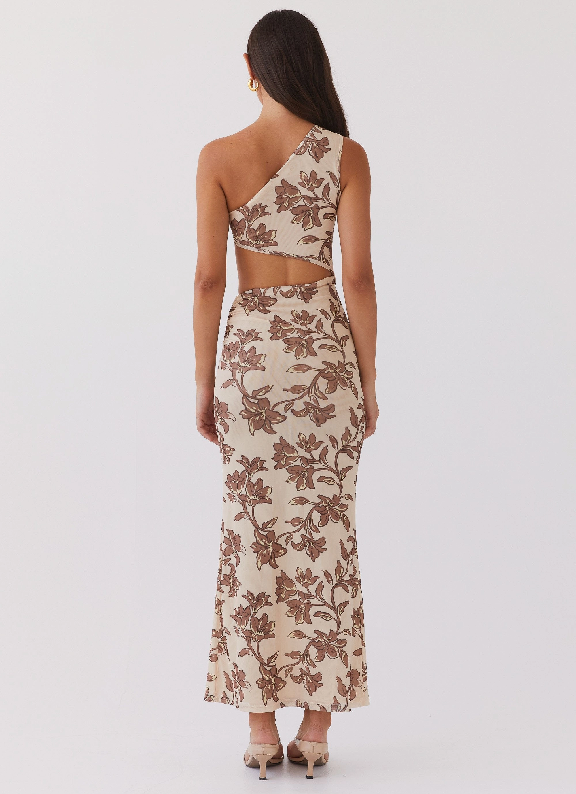 Shadows In The Sun Mesh Maxi Dress - Hazel Bloom Calm Tone