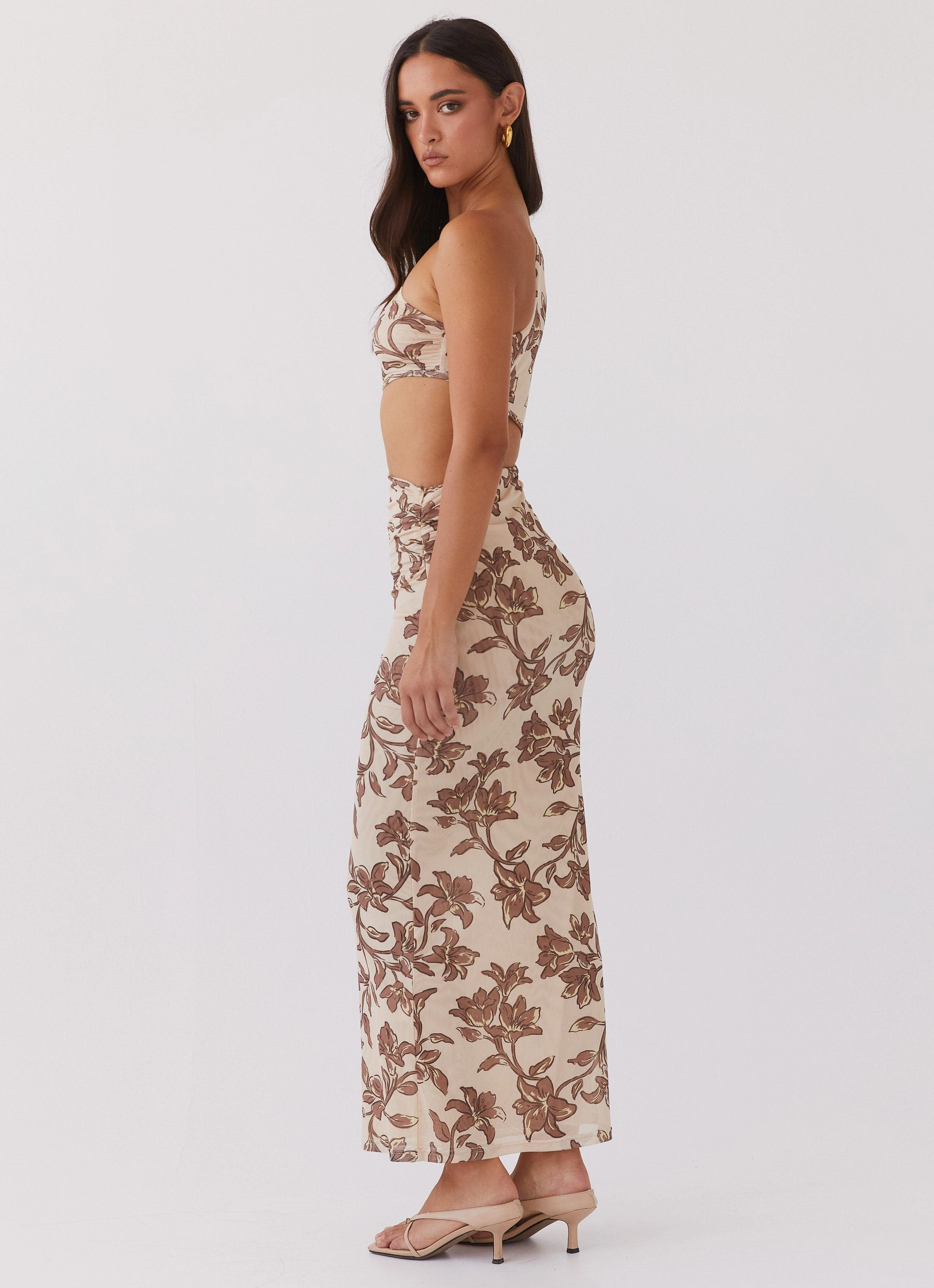 Shadows In The Sun Mesh Maxi Dress - Hazel Bloom Romantic Bloom Smooth Wear