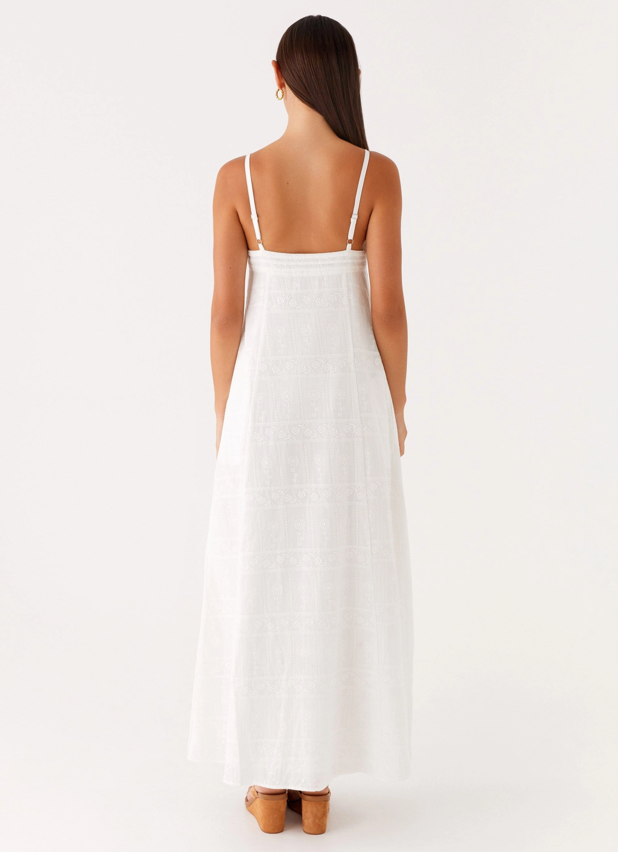 Romantic dinner wear Cole Maxi Dress - White
