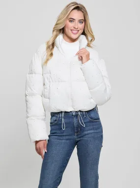Crisp Clean Fit White Antonia Strass Puffer Jacket