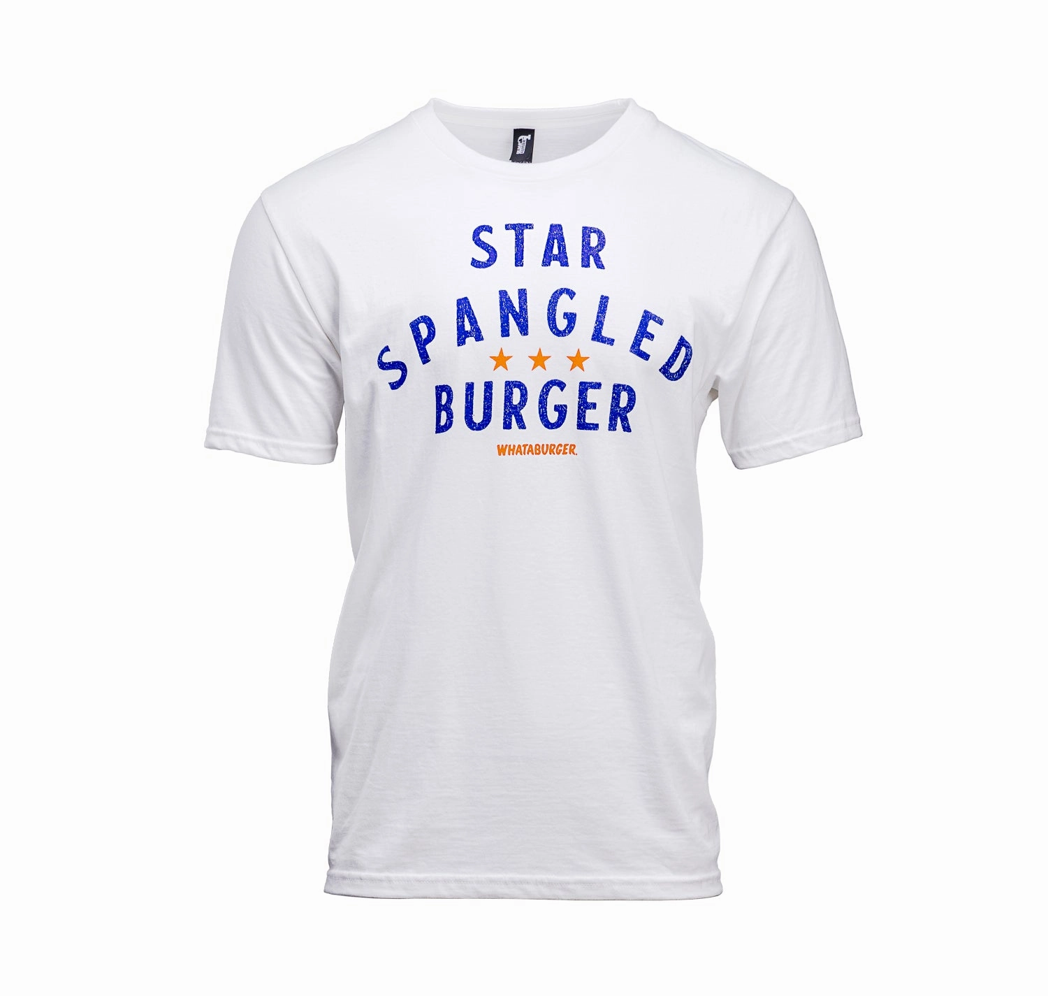 White Star Spangled Burger Tee StretchComfort Noise Reducing Fabric Treatment