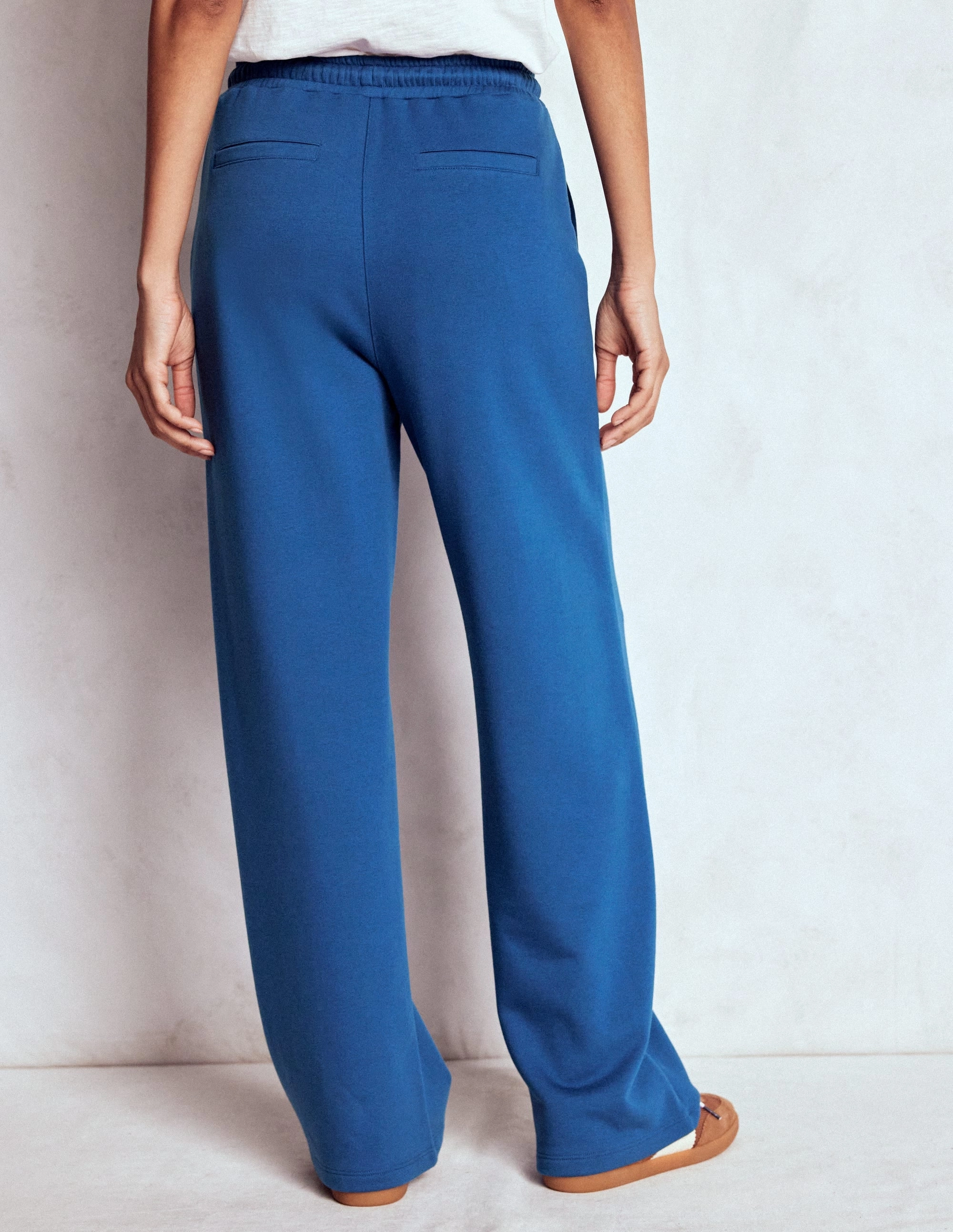 Wide Leg Joggers-Tourmaline Blue Flexible Cut AntibacterialCoating