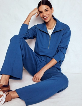 Wide Leg Joggers-Tourmaline Blue Body Contour