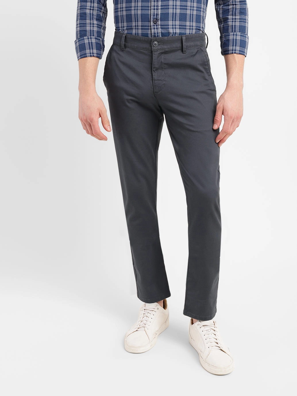 Easy Layer Quick Layer Men's Charcoal Grey Slim Fit Chinos