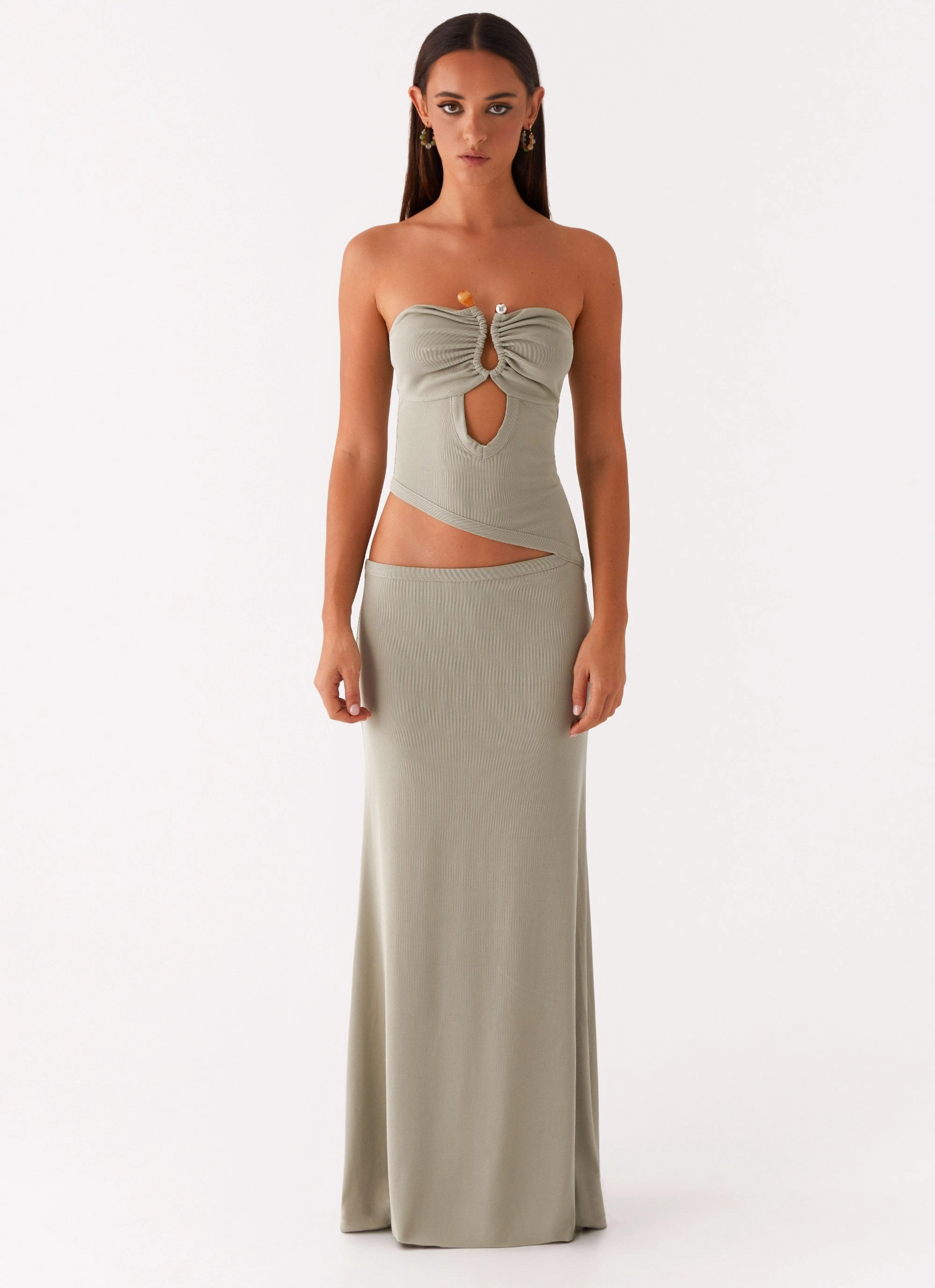 Wild Roses Maxi Dress - Sage Timeless Layering City Flow