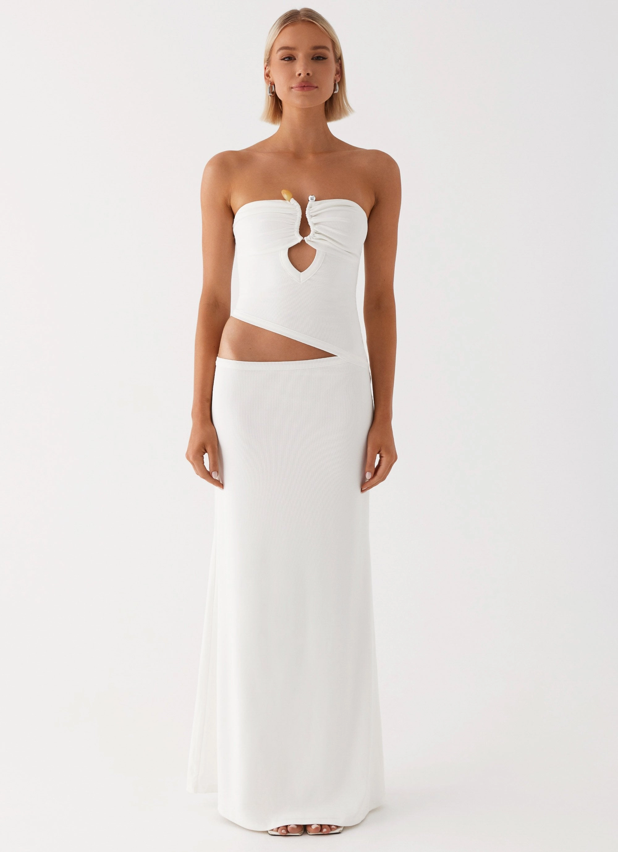 All Fit Style Wild Roses Maxi Dress - White