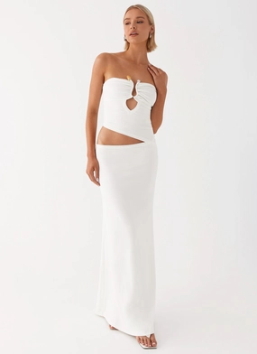 Classic Grace Wild Roses Maxi Dress - White