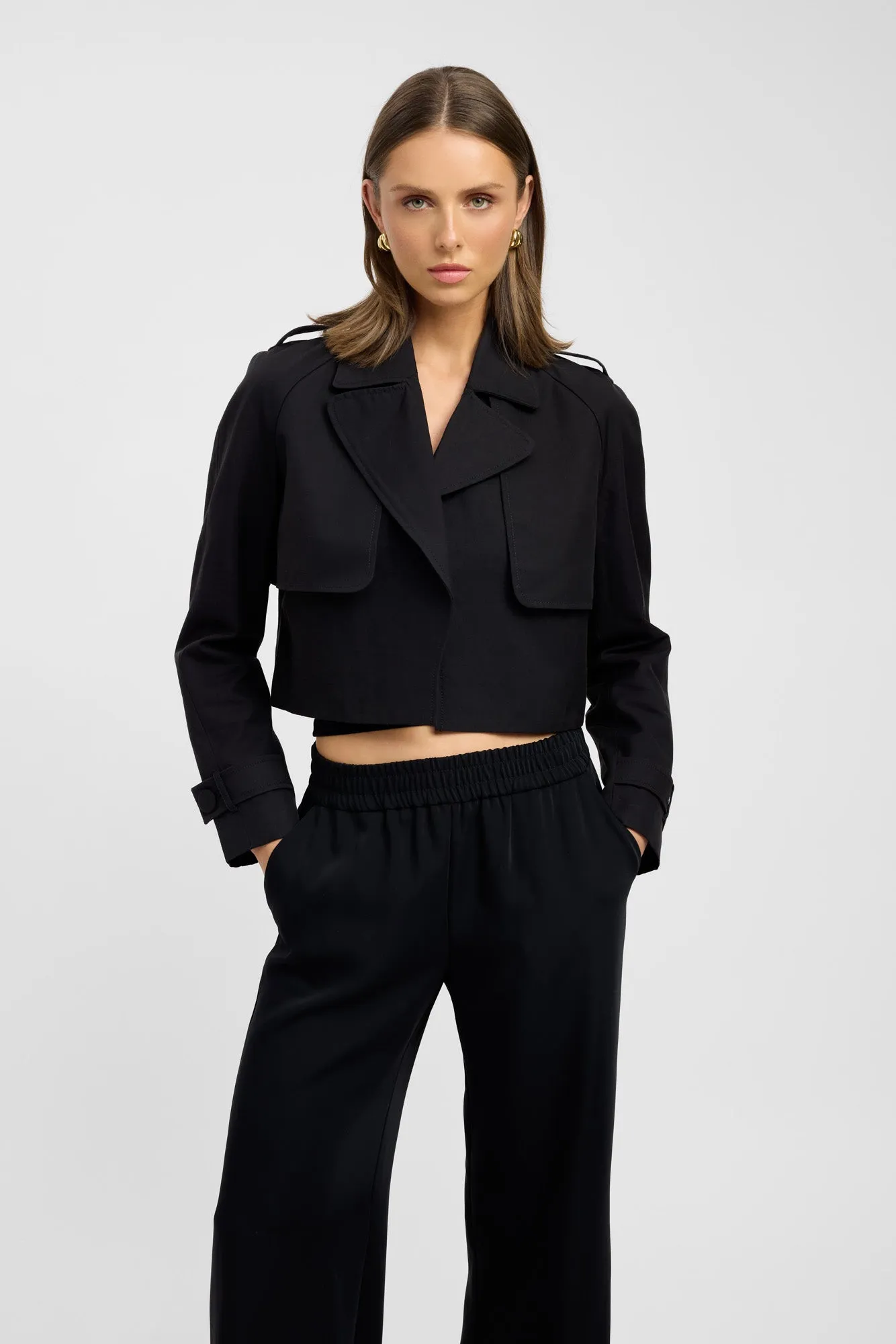 Anti Static Lining Travel Street Style Willa Cropped Trench