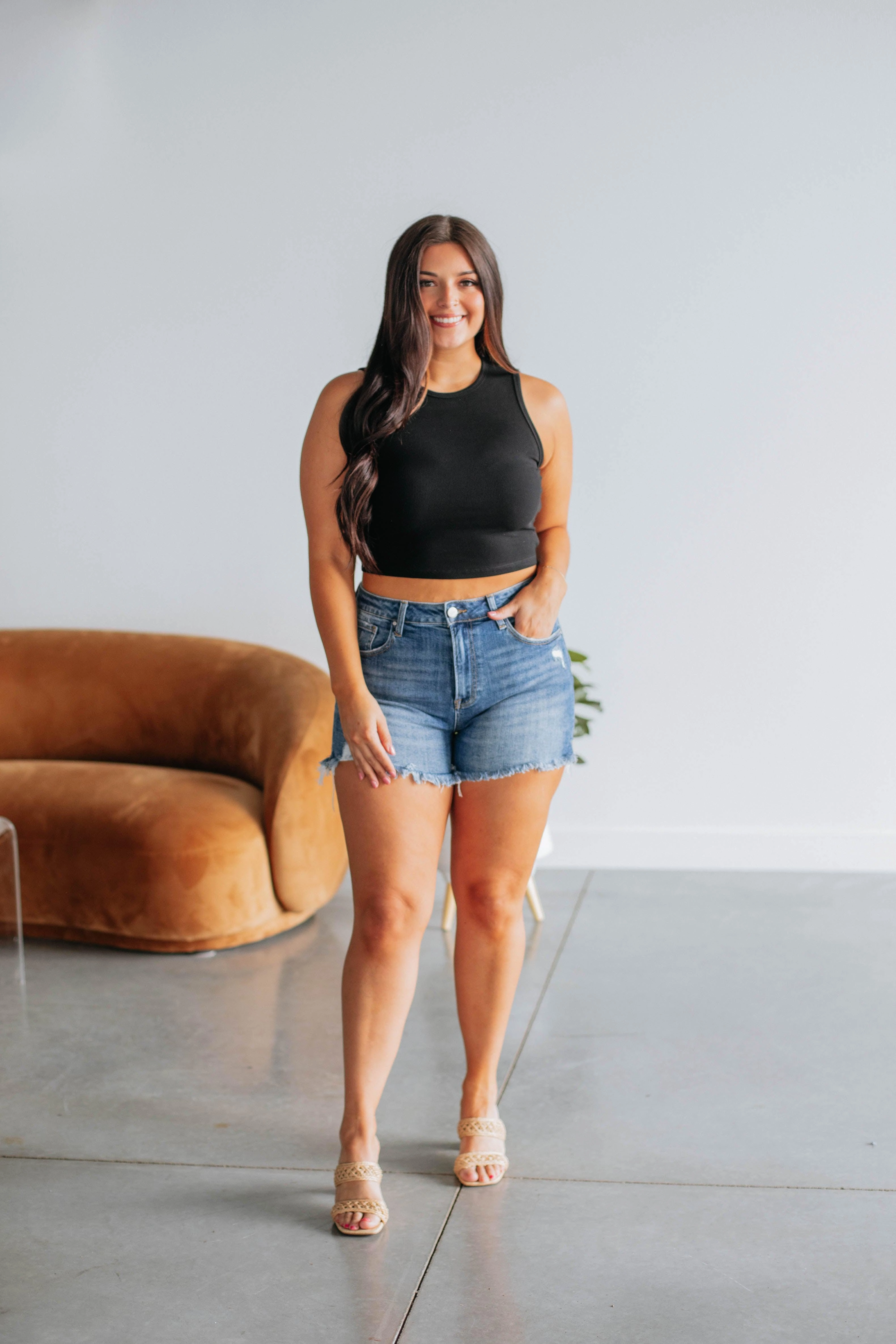 Willa Ribbed Tank - Black Flexible Sole