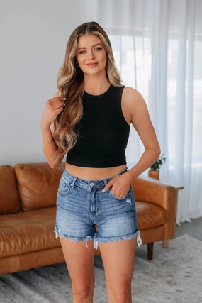 Soft Smooth Comfort Focused Design Willa Ribbed Tank - Black