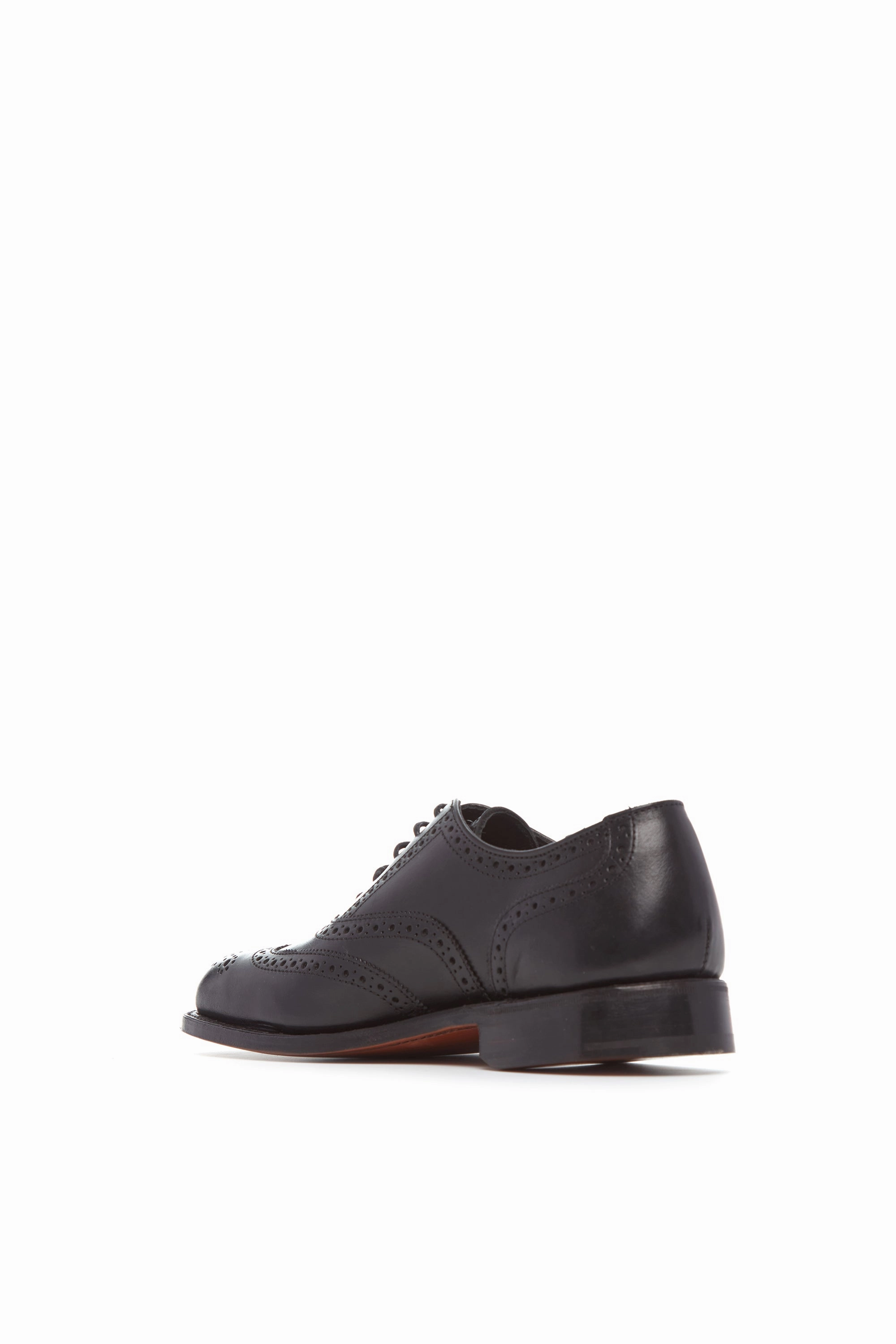 Wide Sole Fresh Style Wincap Oxford Shoe in Black Leather