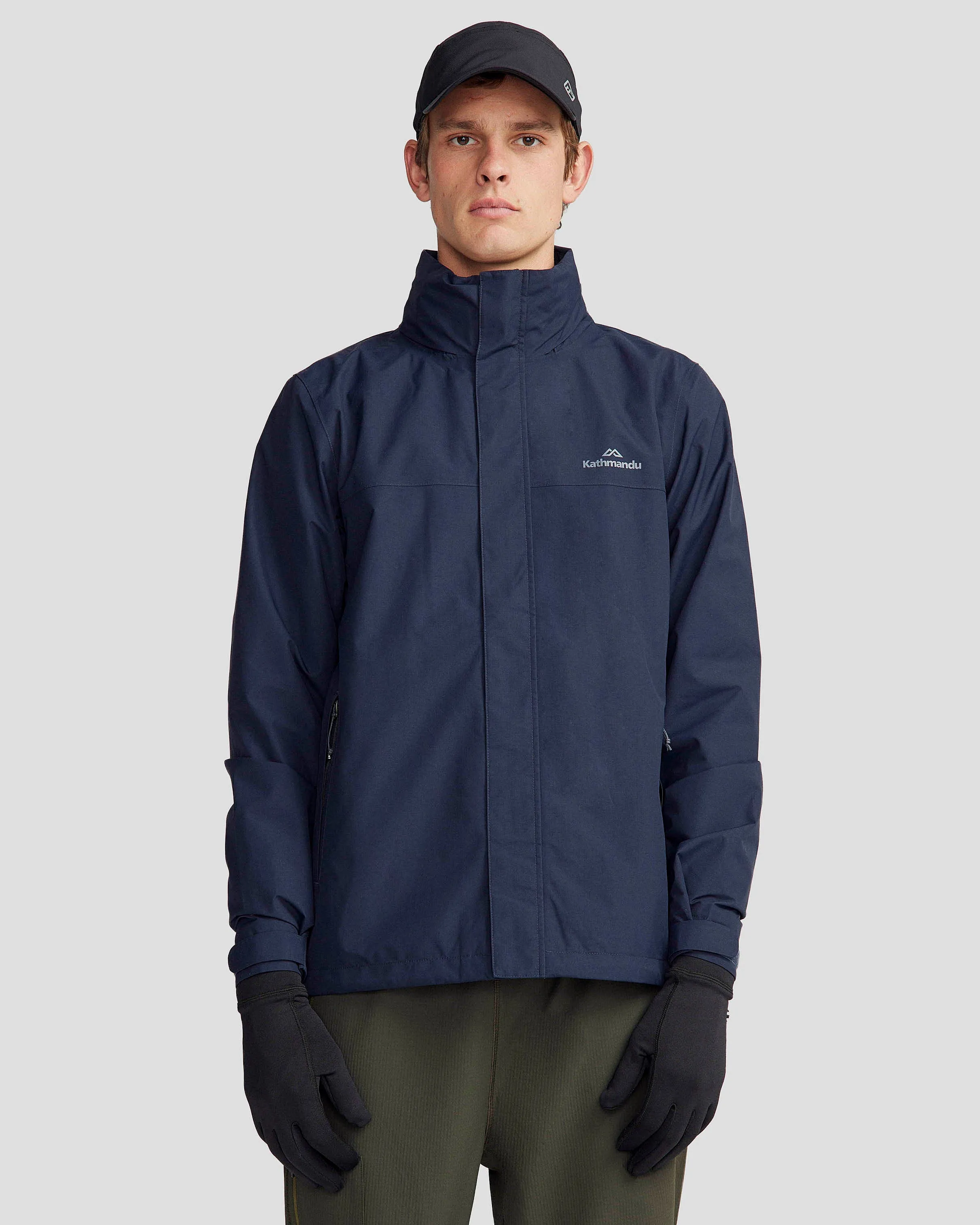 Men's Andulo 2-layer Rain Jacket - Pure Navy Layered Ventilation Panels Thermal Lined