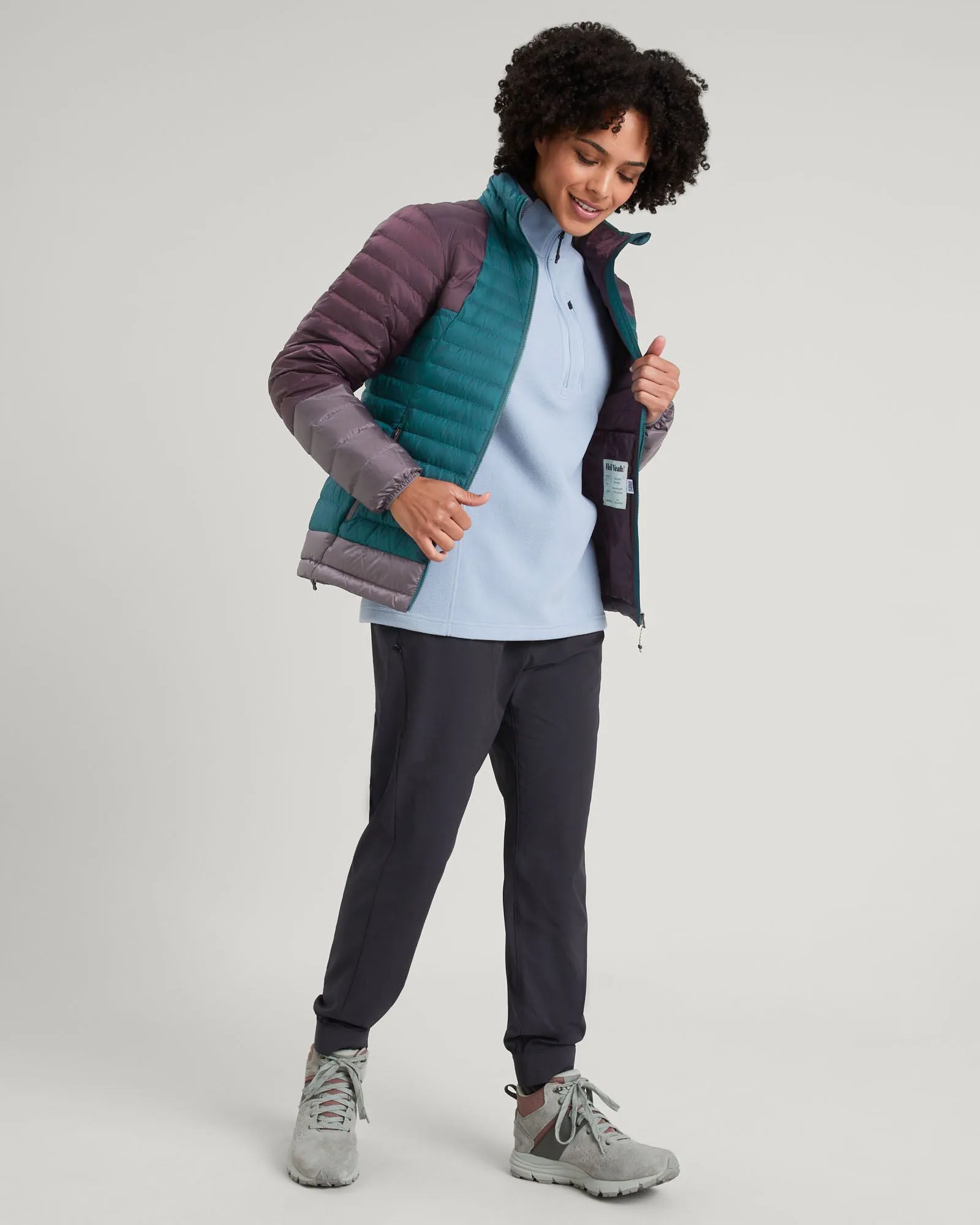 Women's Heli R Down Jacket - Deep Lagoon/Jam/Light Quartz Easy Fit