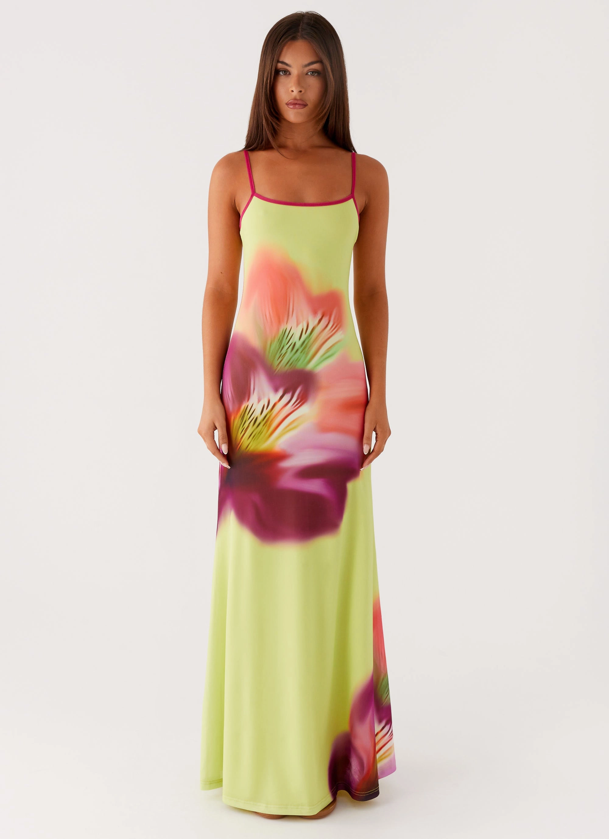 Everett Maxi Dress - Green Tropical Flattering Design