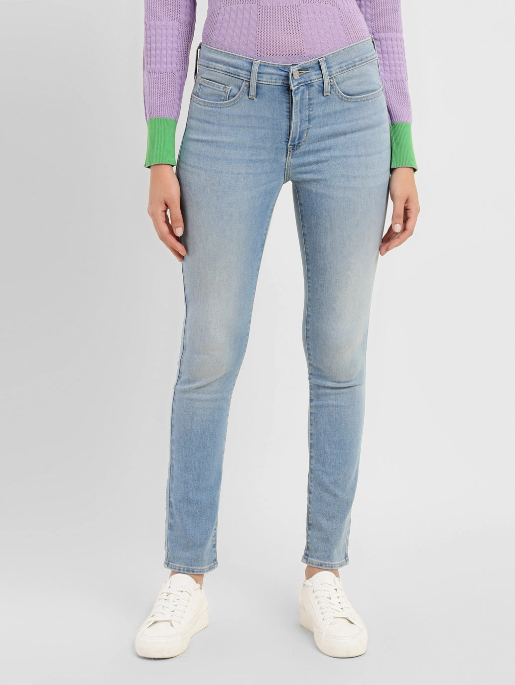 Simple Fashion Women's 311 Blue Skinny Fit Mid Rise Jeans