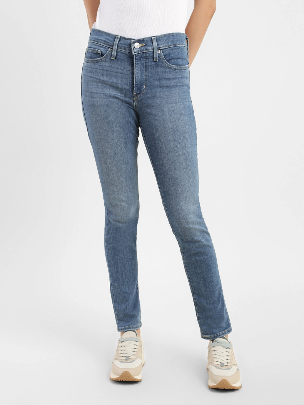 Women's 311 Blue Skinny Fit Mid Rise Jeans Street Routine