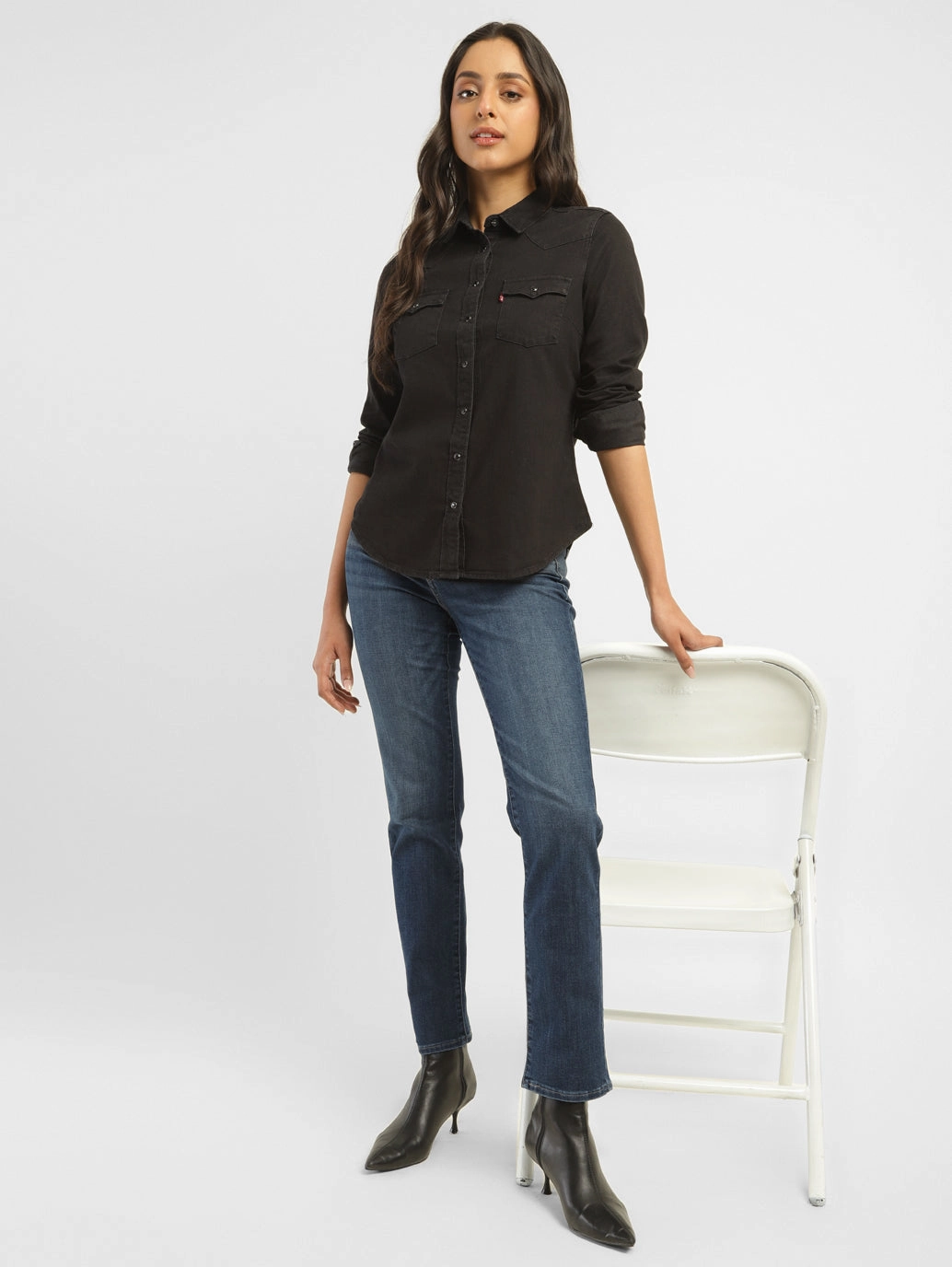 Eco Certified Textile Standards Women's 312 Blue Straight Fit Mid Rise Jeans