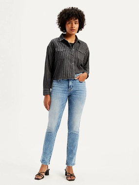 Regular Look Women's 312 Blue Straight Fit Mid Rise Jeans