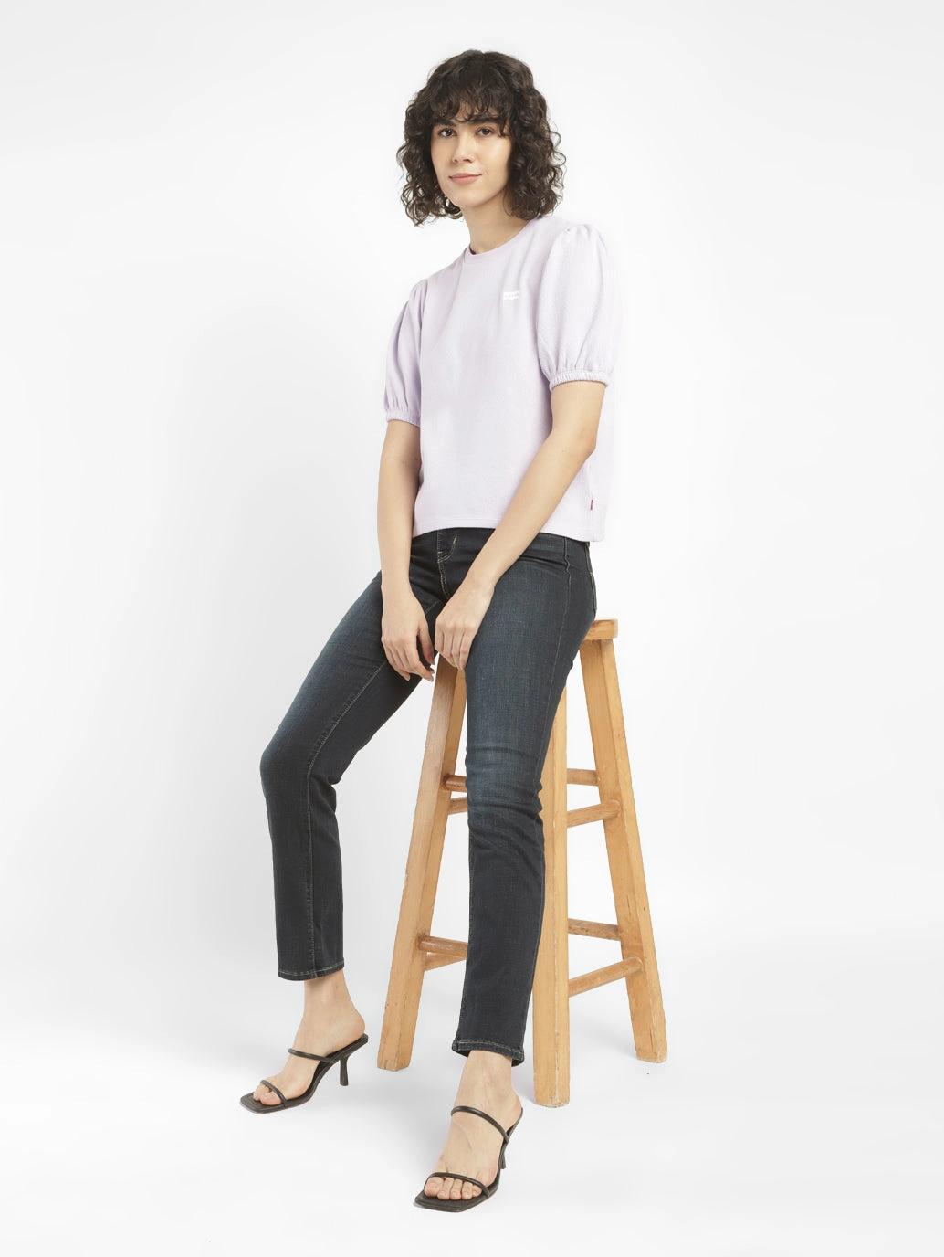 Comfortable Design Look Modern Weekend Style Women's 312 Dark Blue Straight Fit Mid Rise Jeans