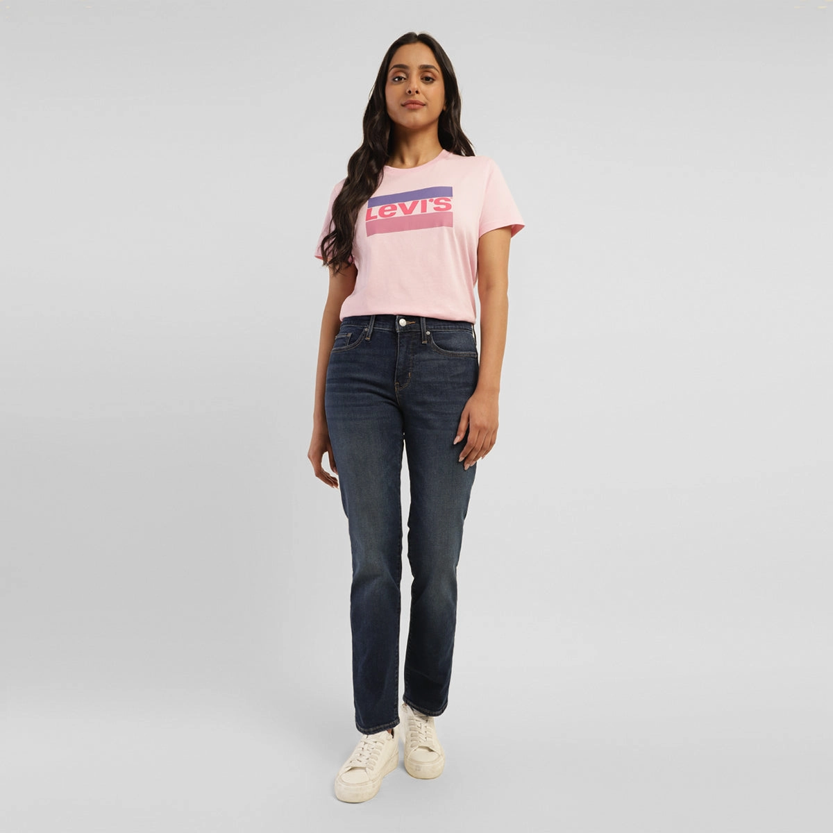 Women's 314 Blue Straight Fit High Rise Jeans Resilient material