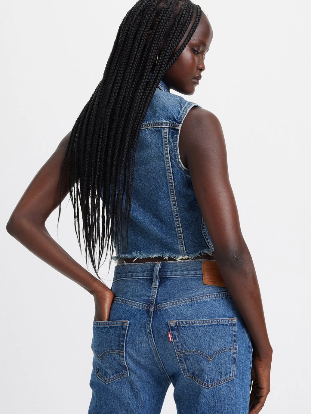 Women's 501 Blue Straight Fit High Rise Jeans Daily Wear Summer Vibes Music Event