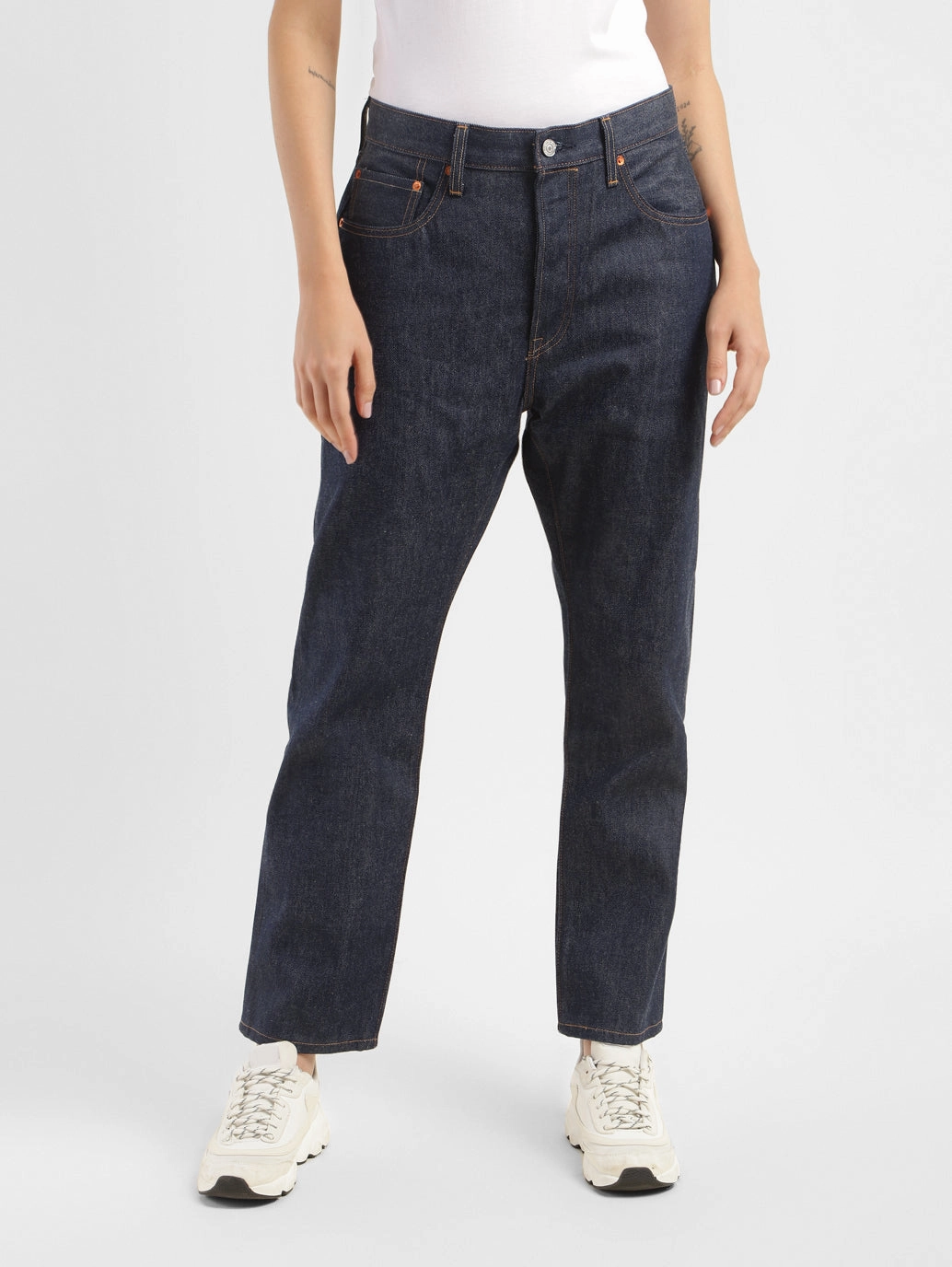 Home Comfort Party Look Modern Minimalist Women's 501 Blue Straight Fit High Rise Jeans