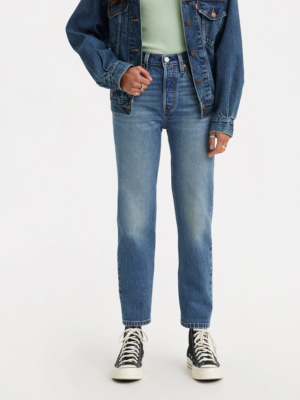 High Quality Bold Look Summer Vibes Women's 501 Blue Straight Fit Mid Rise Jeans