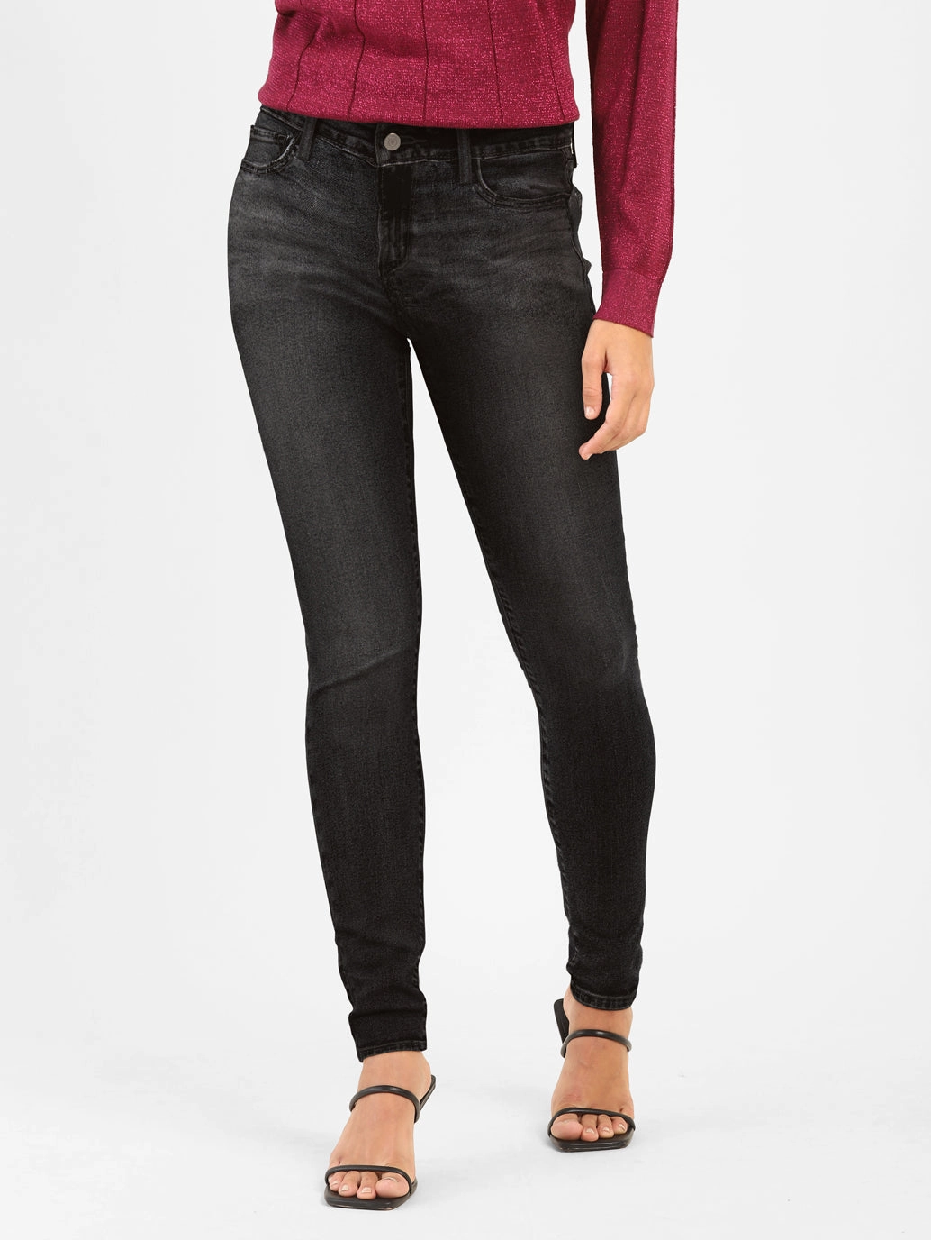 Women's 710 Black Skinny Fit Mid Rise Jeans Fast Match