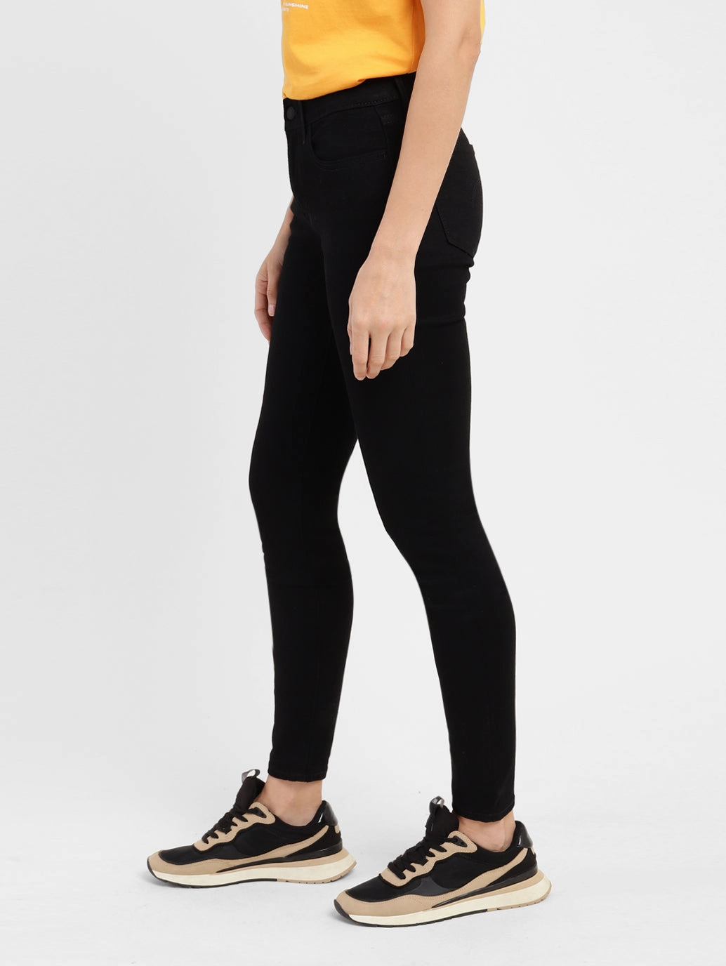 Fit Anytime Women's 710 Black Skinny Fit Mid Rise Jeans