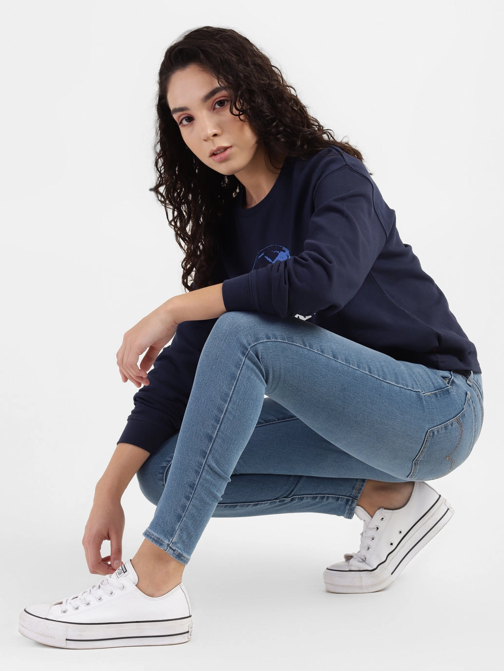 Customizable Hem Options Women's 710 Blue Skinny Fit High Rise Jeans