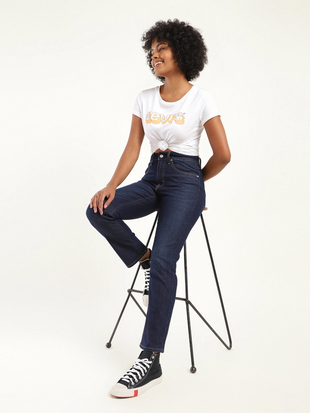 Women's 710 Blue Skinny Fit High Rise Jeans All Round Piece