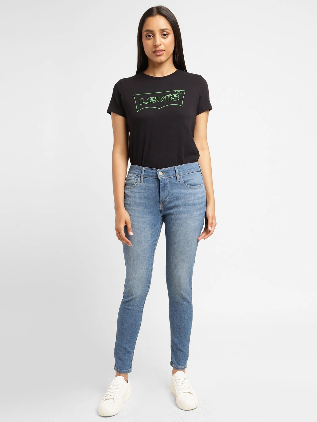 Base Comfort Women's 710 Blue Skinny Fit Mid Rise Jeans