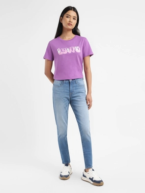 Women's 710 Blue Skinny Fit Mid Rise Jeans Timeless Match