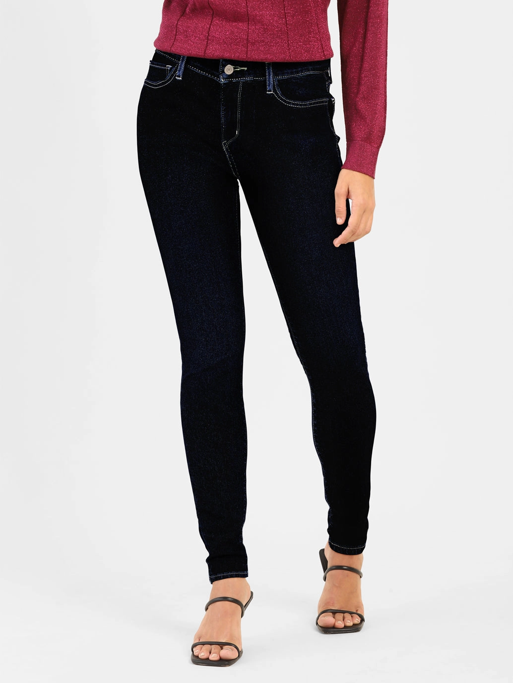 Timeless Look Women's 710 Blue Skinny Fit Mid Rise Jeans
