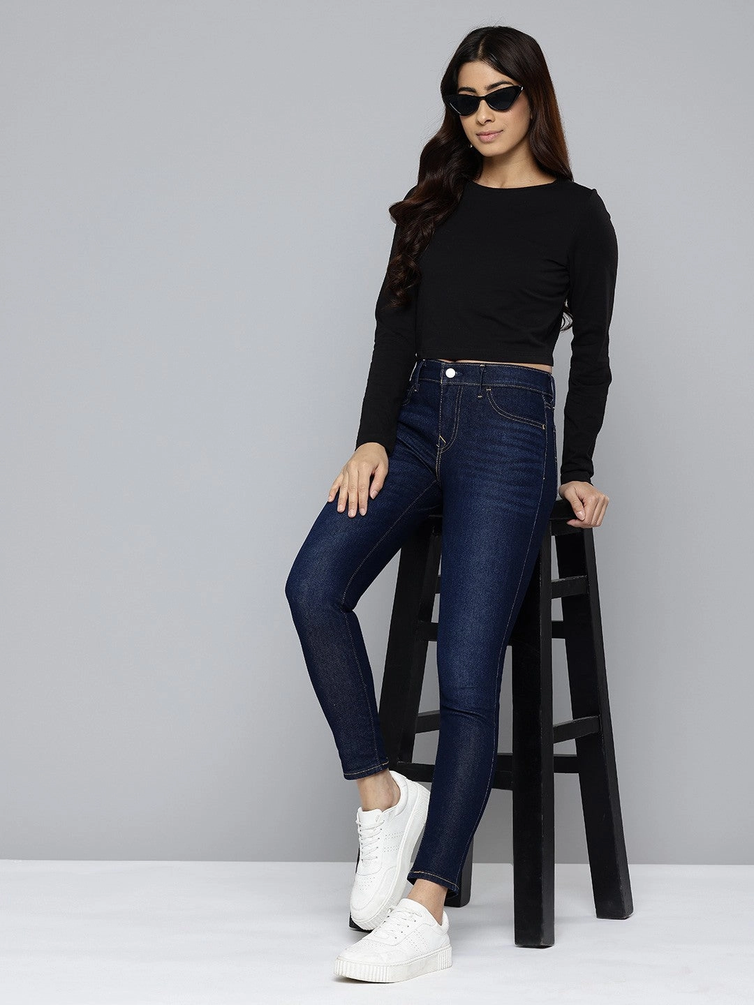 Rainy Day Brunch Outfit Functional Fit Women's 710 Blue Skinny Fit Mid Rise Jeans