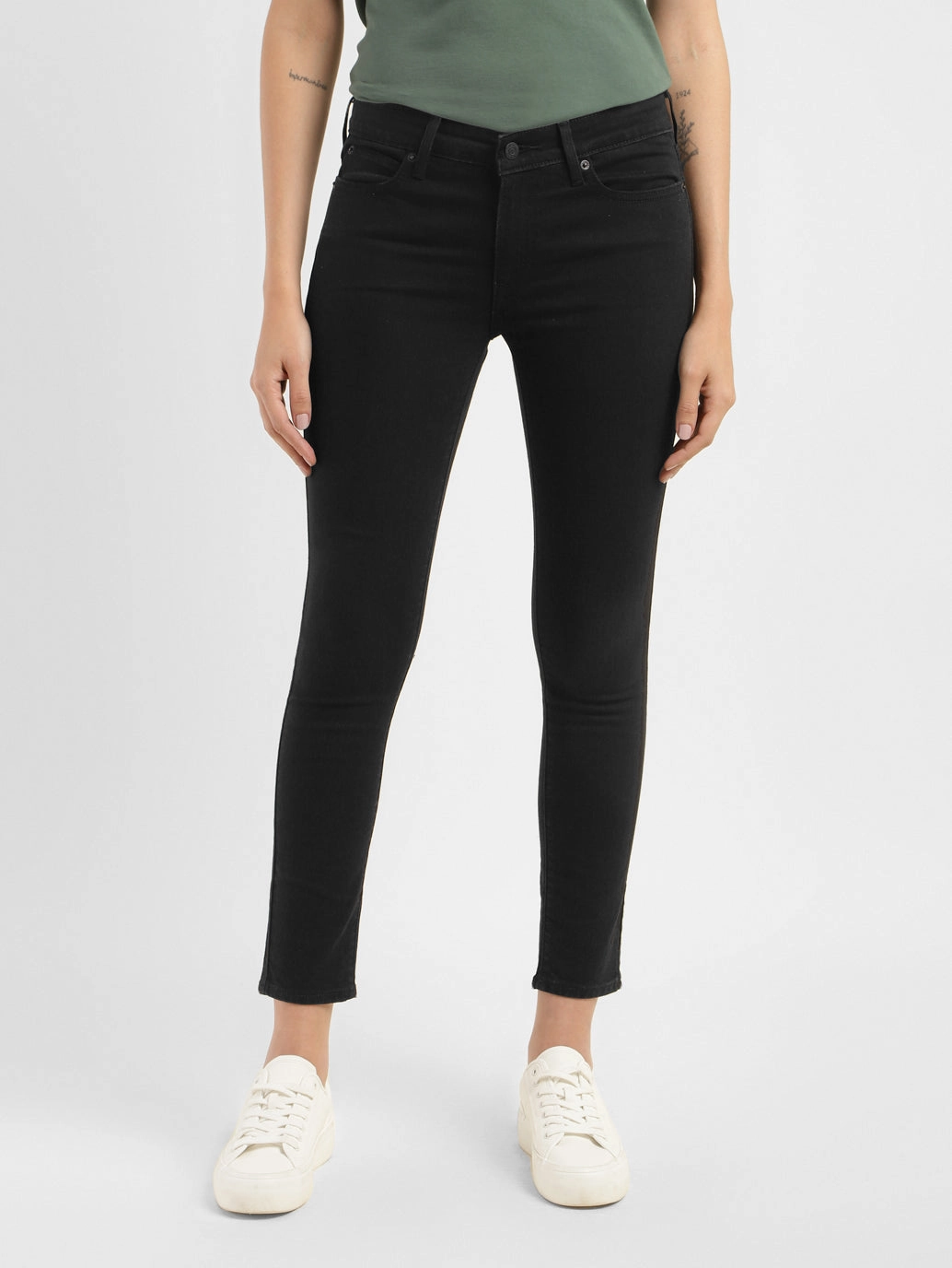 Comfy Tailoring Relaxed Style Work Ready Outdoor Enthusiast Women's 711 Black Skinny Fit Mid Rise Jeans