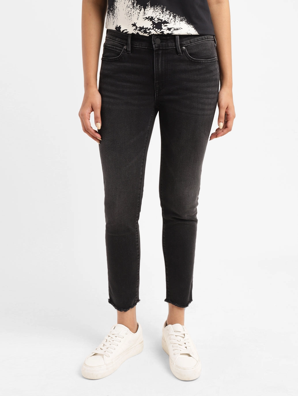 Women's 711 Black Skinny Fit Mid Rise Jeans Advanced Stretch Recovery Wardrobe Fit