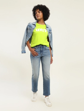 Women's 711 Blue Skinny Fit High Rise Jeans Chill Outfit Spring Mood Elegant Party Look Winter Warmth