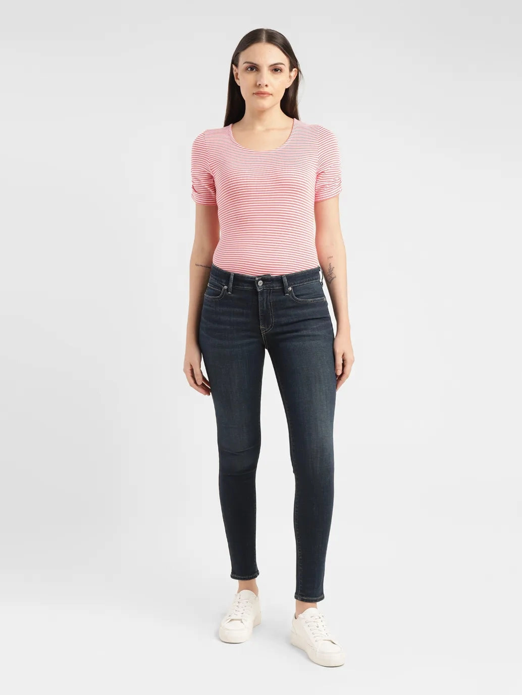 Festival Outfit Affordable Sunny Vibes Evening Stroll Urban Explorer Women's 711 Blue Skinny Fit Mid Rise Jeans